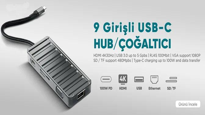 HUB ÇOĞALTICI 9 GİRİŞLİ